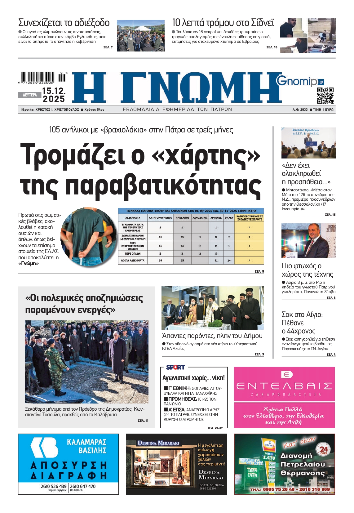 Πρωτοσέλιδο εφημερίδας